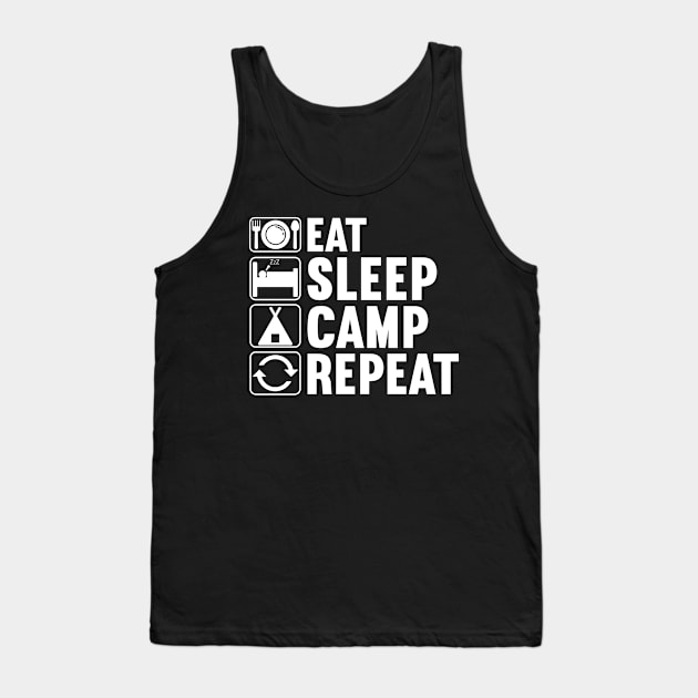 Eat Sleep Camp Repeat Tank Top by DragonTees